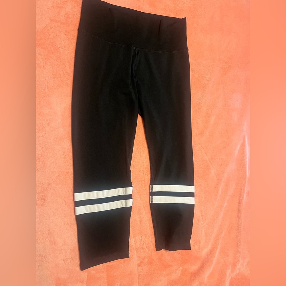 Toned By Ashy Bines Black and White Striped Leggings